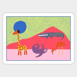 Animals in dessert Sticker